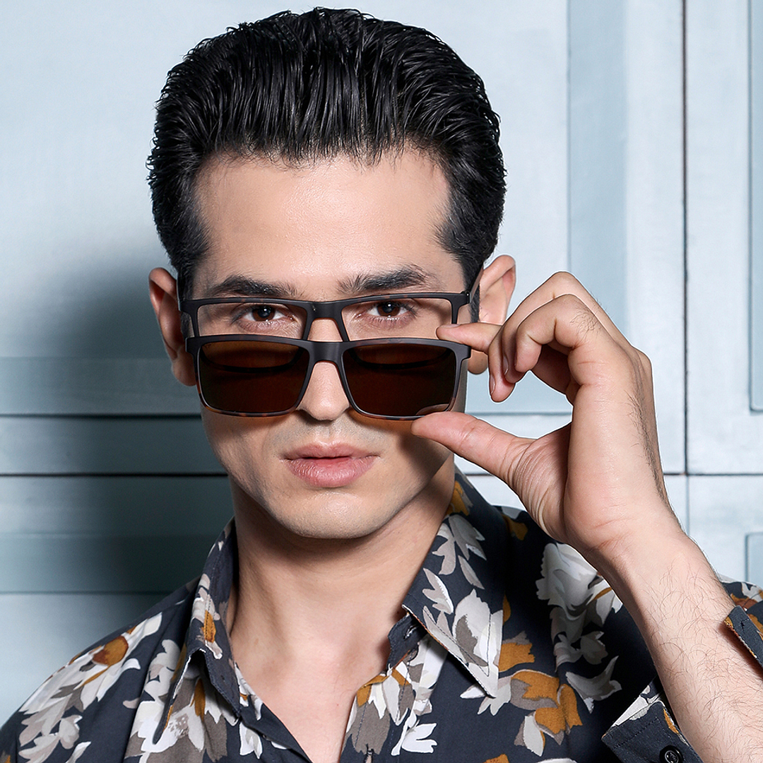 Lenskart Air Online Light Brown Full Rim Rectangle left side