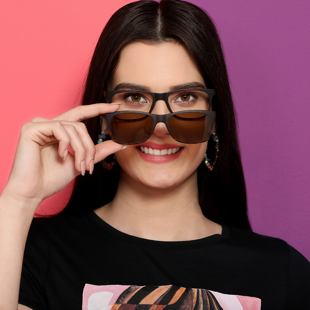 Lenskart Air Online Light Brown Full Rim Rectangle left side