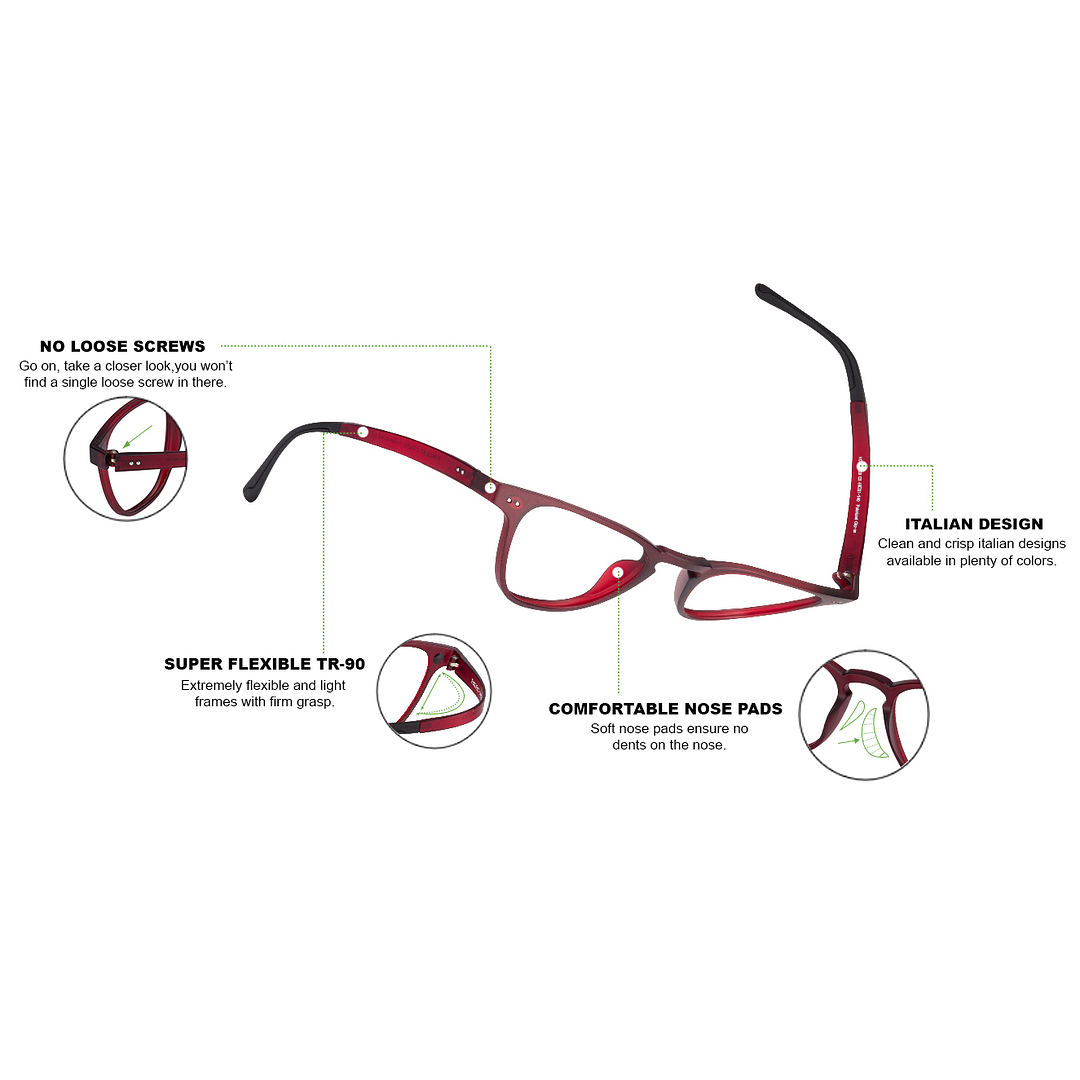 Lenskart Air Online Red Full Rim Square left side