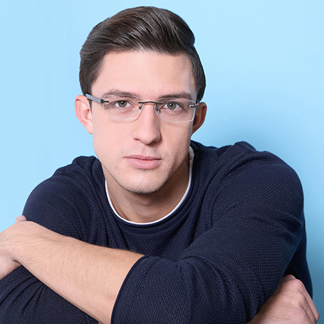 Lenskart Air Online Mid Gunmetal Rimless Rectangle right side
