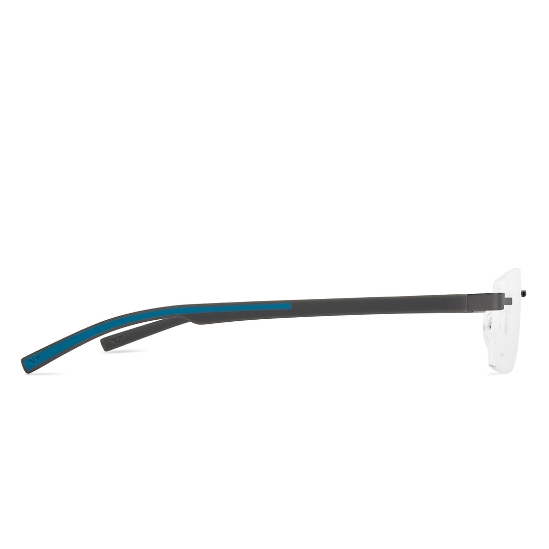 Lenskart Air Online Mid Gunmetal Rimless Rectangle right side