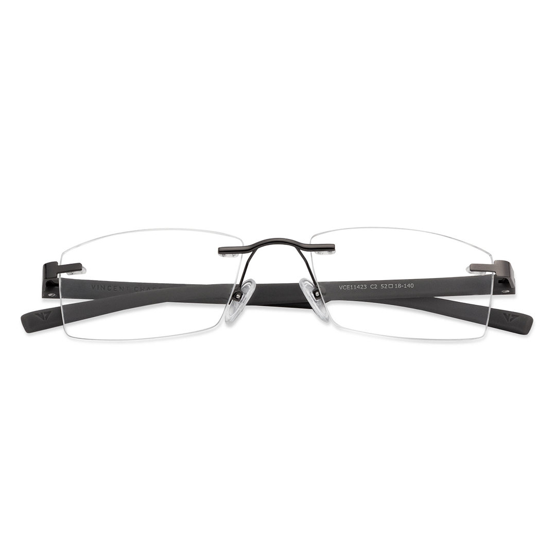 Lenskart Air Online Mid Gunmetal Rimless Rectangle right side