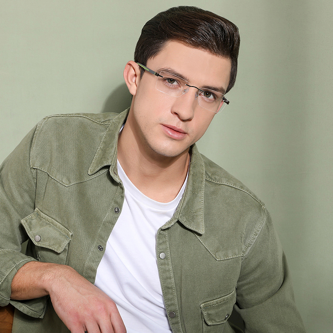 Lenskart Air Online Black Rimless Rectangle right side