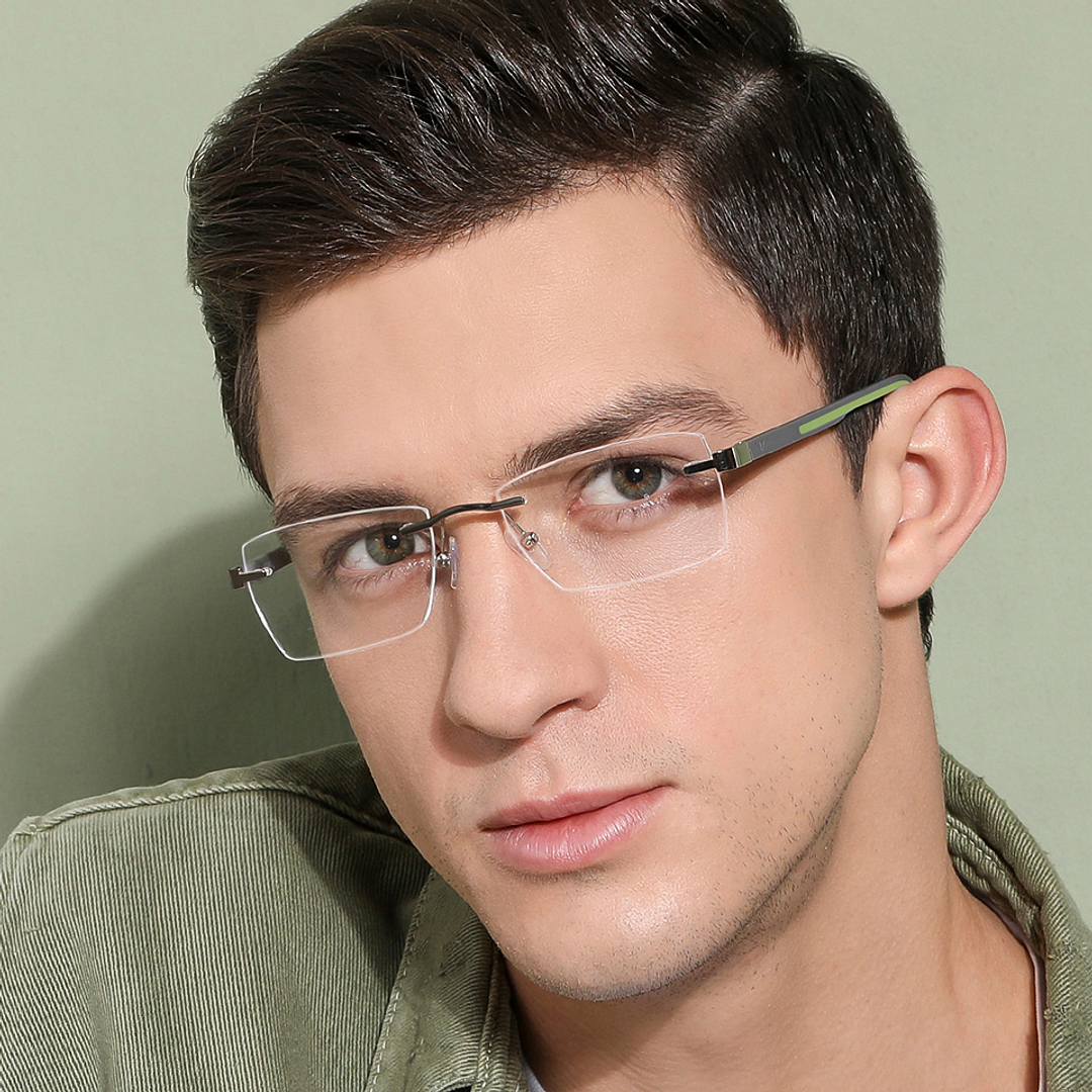 Lenskart Air Online Black Rimless Rectangle left side