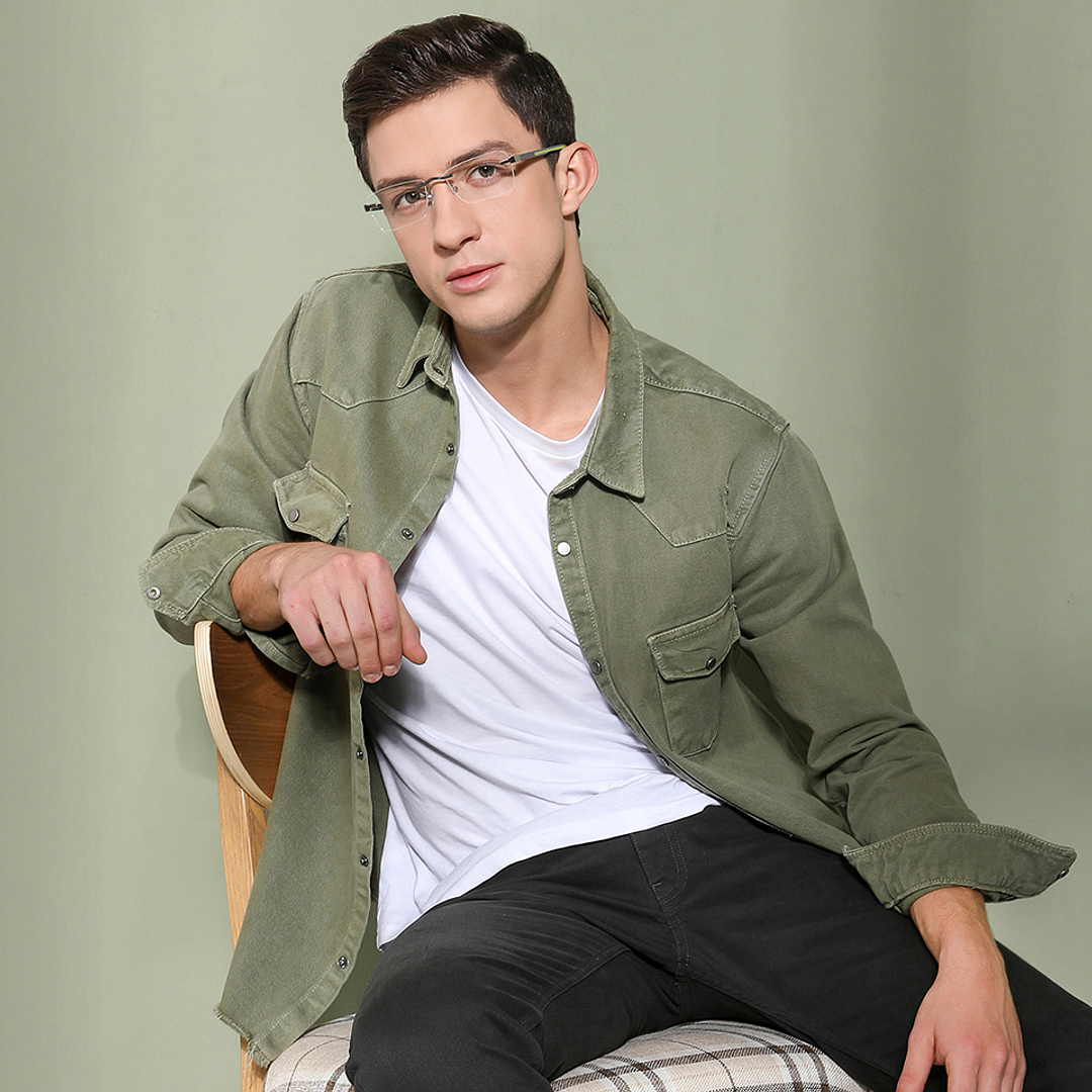 Lenskart Air Online Black Rimless Rectangle right side