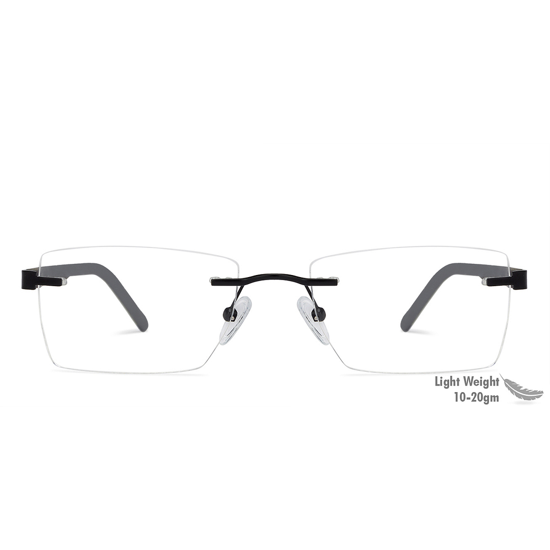 Lenskart Air Online Black Rimless Rectangle left side