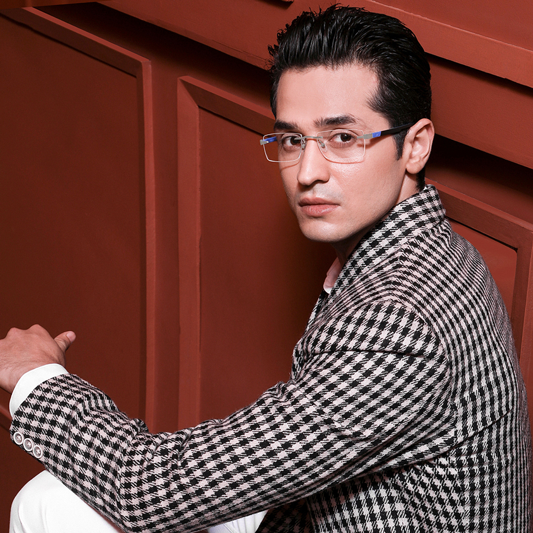 Lenskart Air Online Silver Rimless Rectangle left side