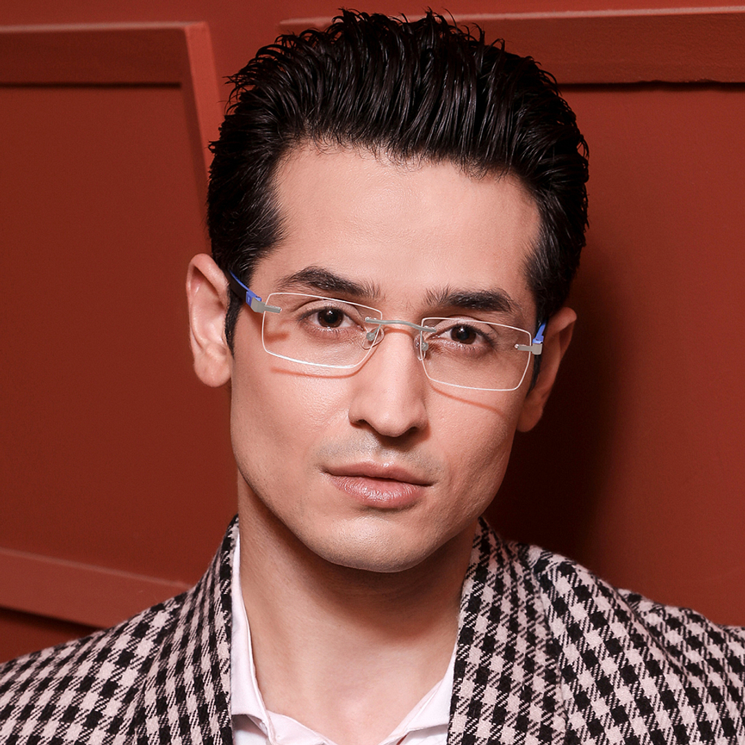 Lenskart Air Online Silver Rimless Rectangle left side