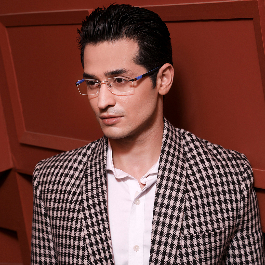 Lenskart Air Online Silver Rimless Rectangle right side