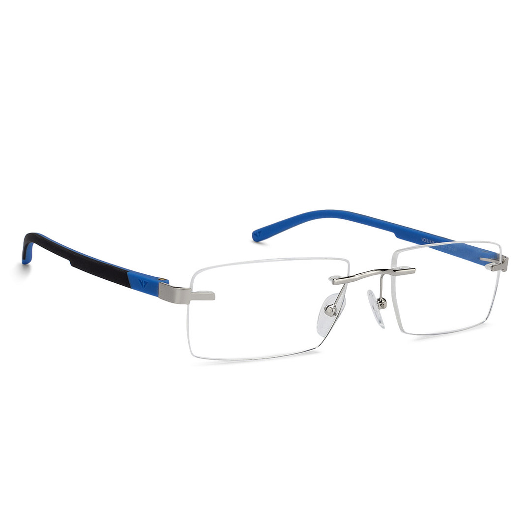 Lenskart Air Online Silver Rimless Rectangle left side