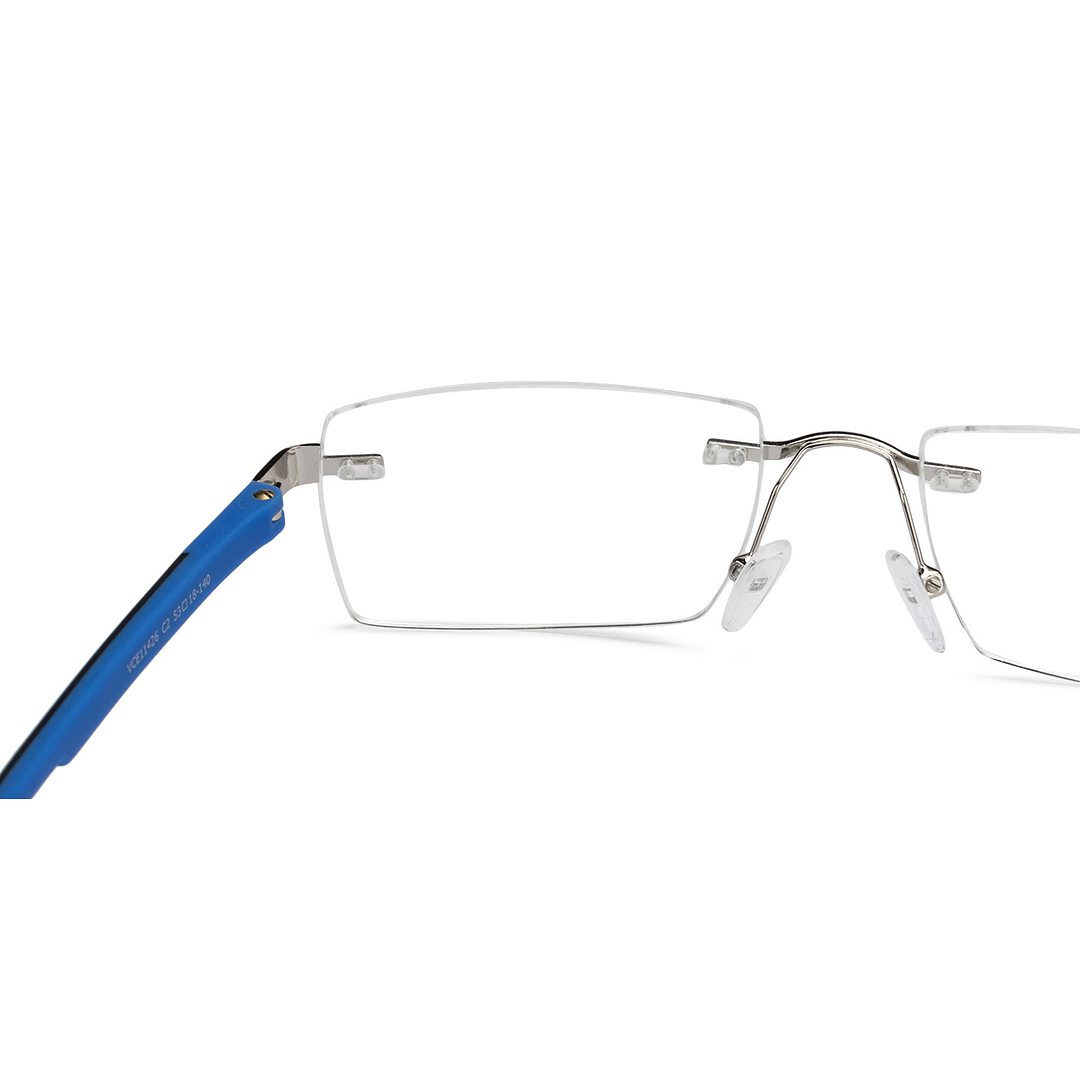 Lenskart Air Online Silver Rimless Rectangle left side