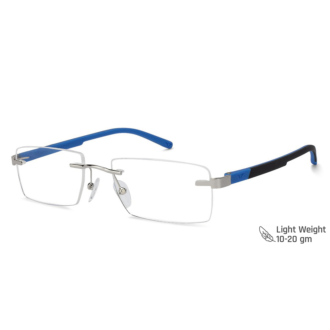 Lenskart Air Online Silver Rimless Rectangle right side