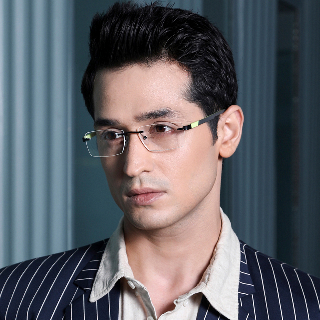 Lenskart Air Online Black Rimless Rectangle left side