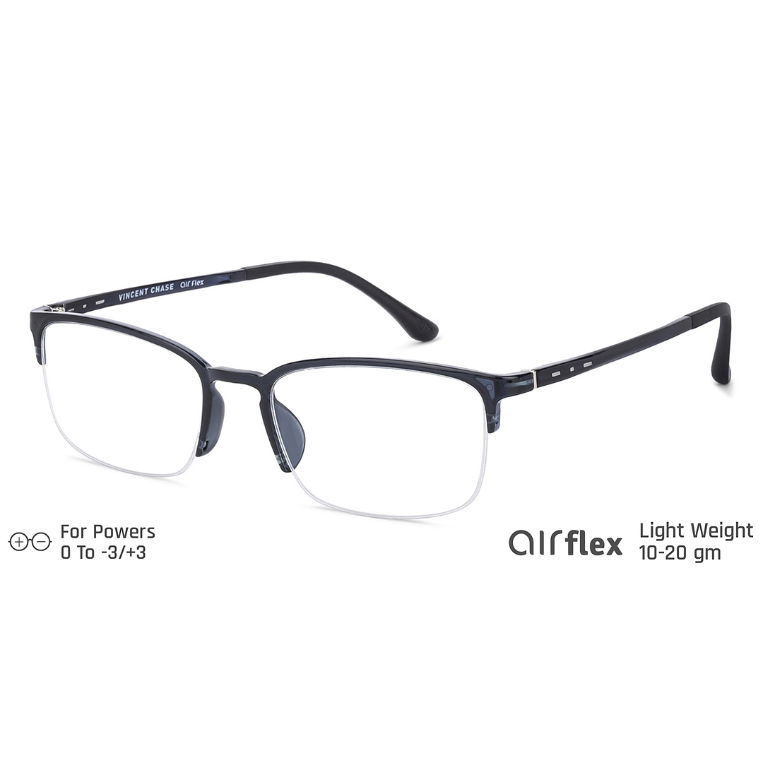Lenskart Air Online Blue Transparent Half Rim Rectangle left side