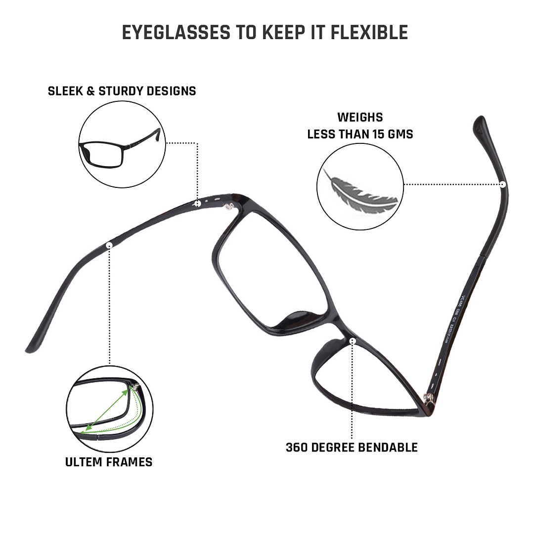 Lenskart Air Online Black Full Rim Rectangle right side