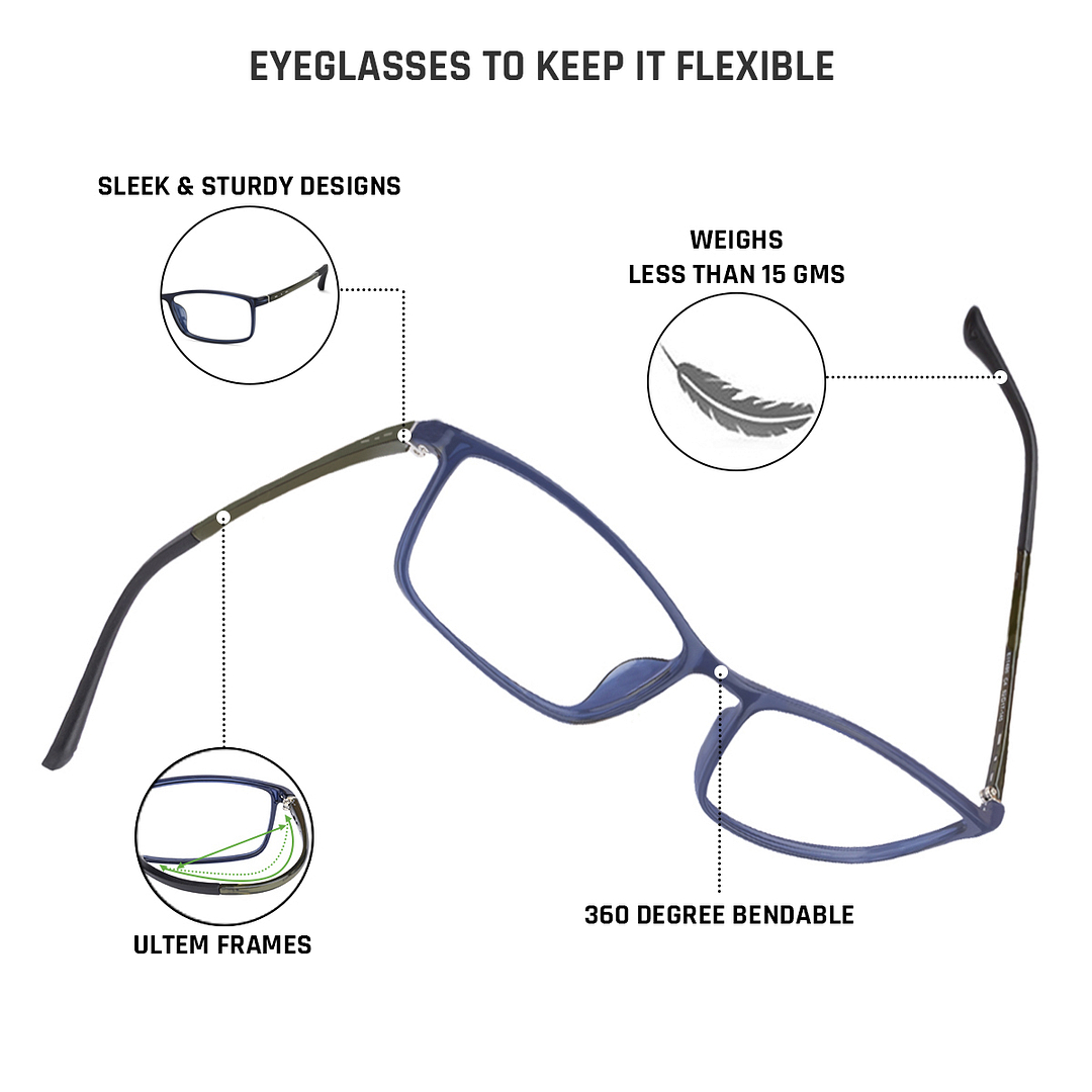 Lenskart Air Online Sky Blue Full Rim Rectangle right side