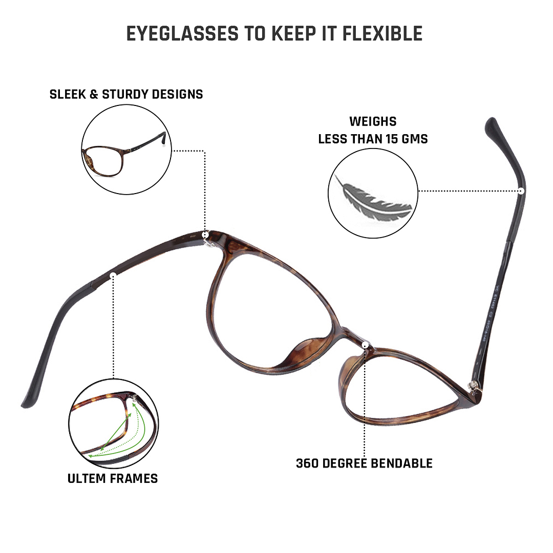 Lenskart Air Light Brown Full Rim Round left side