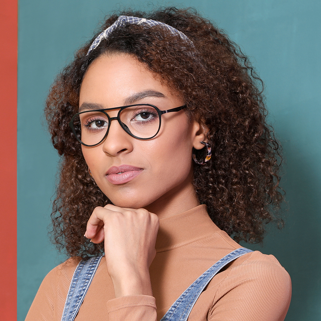 Lenskart Air Online Black Full Rim Aviator left side