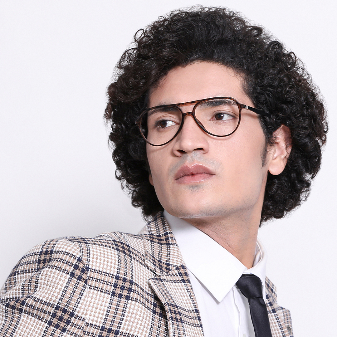 Lenskart Air Online Light Brown Full Rim Aviator left side