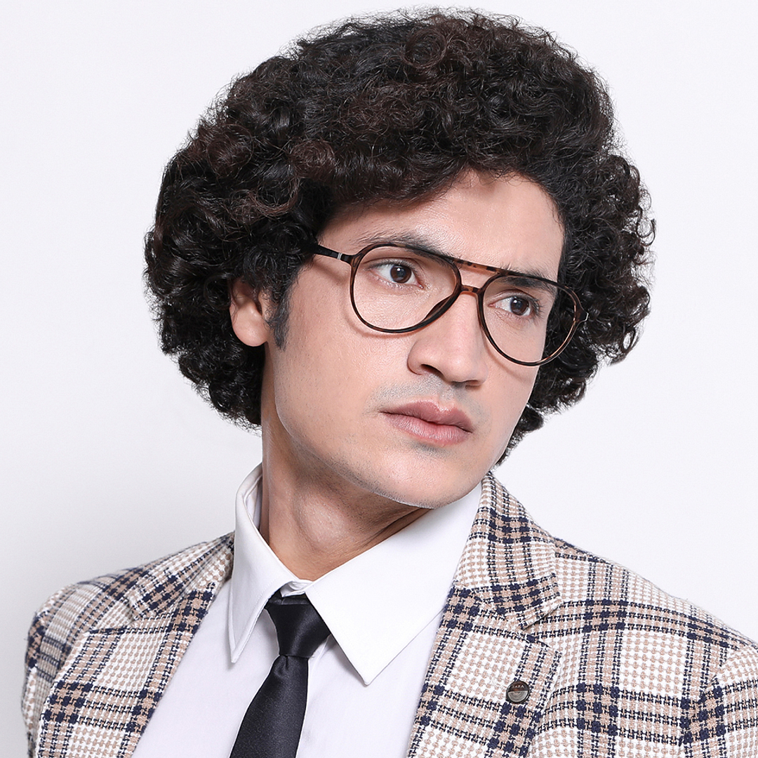 Lenskart Air Online Light Brown Full Rim Aviator right side