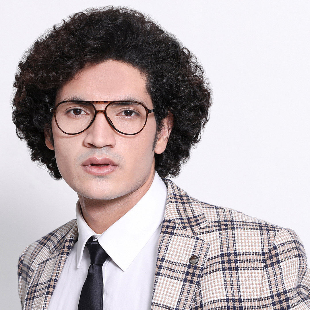 Lenskart Air Online Light Brown Full Rim Aviator right side