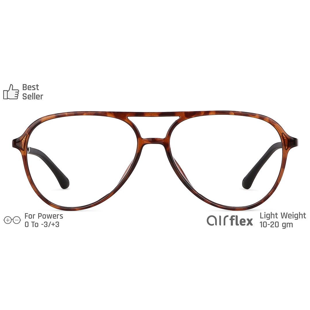 Lenskart Air Online Light Brown Full Rim Aviator left side