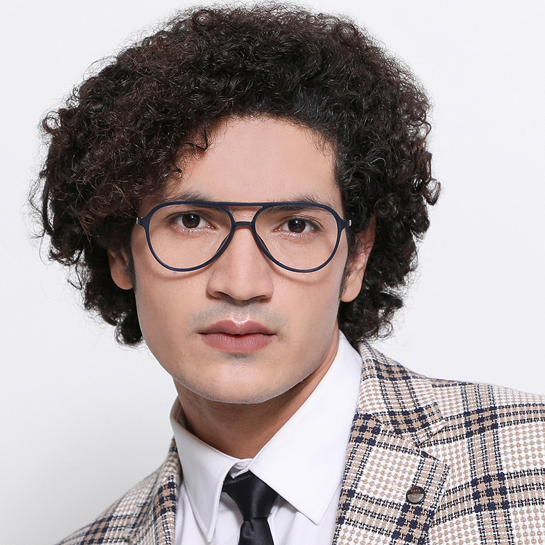 Lenskart Air Online Sky Blue Full Rim Aviator right side