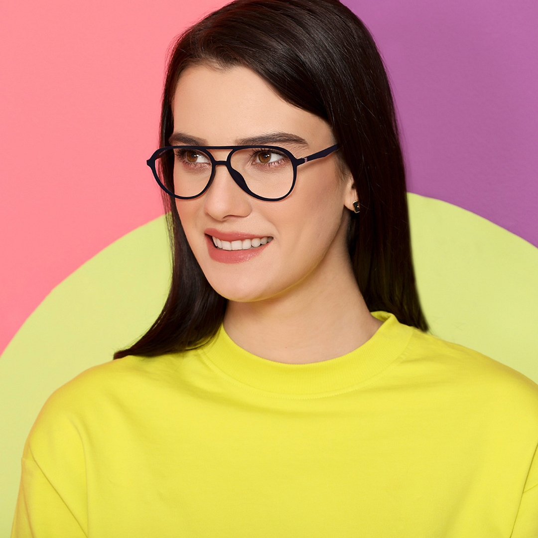 Lenskart Air Online Sky Blue Full Rim Aviator right side