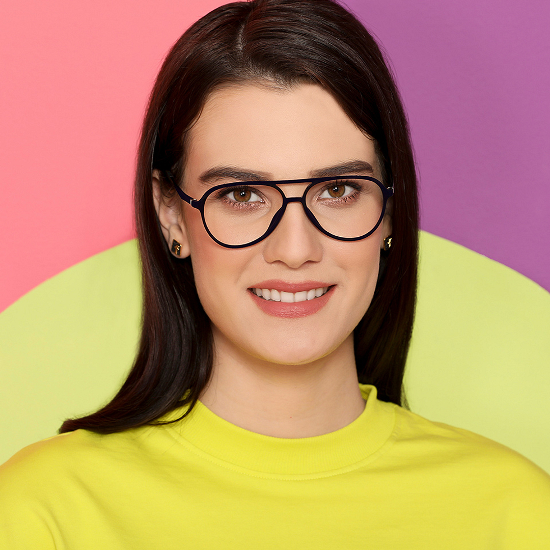 Lenskart Air Online Sky Blue Full Rim Aviator right side