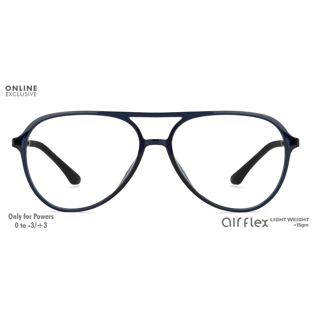 Lenskart Air Online Sky Blue Full Rim Aviator left side