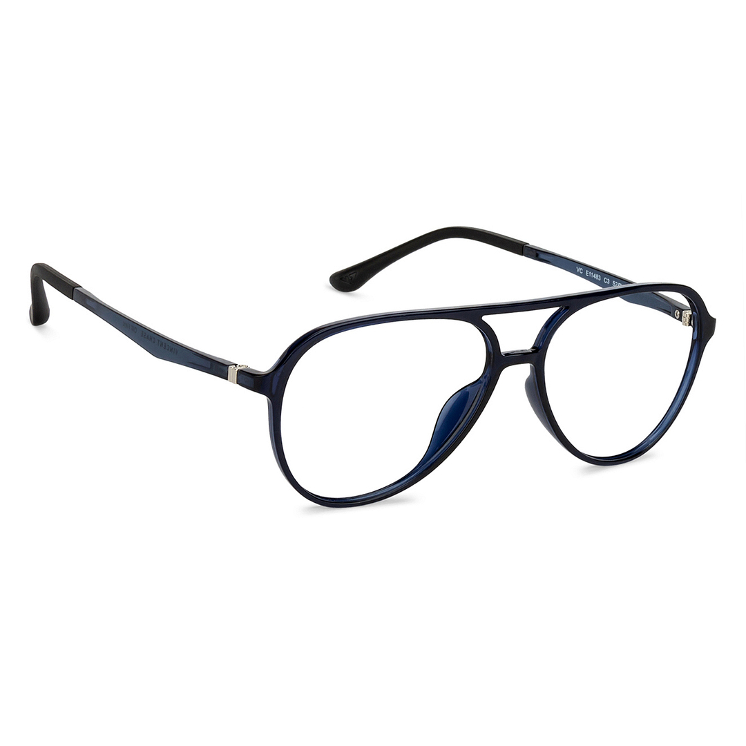 Lenskart Air Online Sky Blue Full Rim Aviator right side