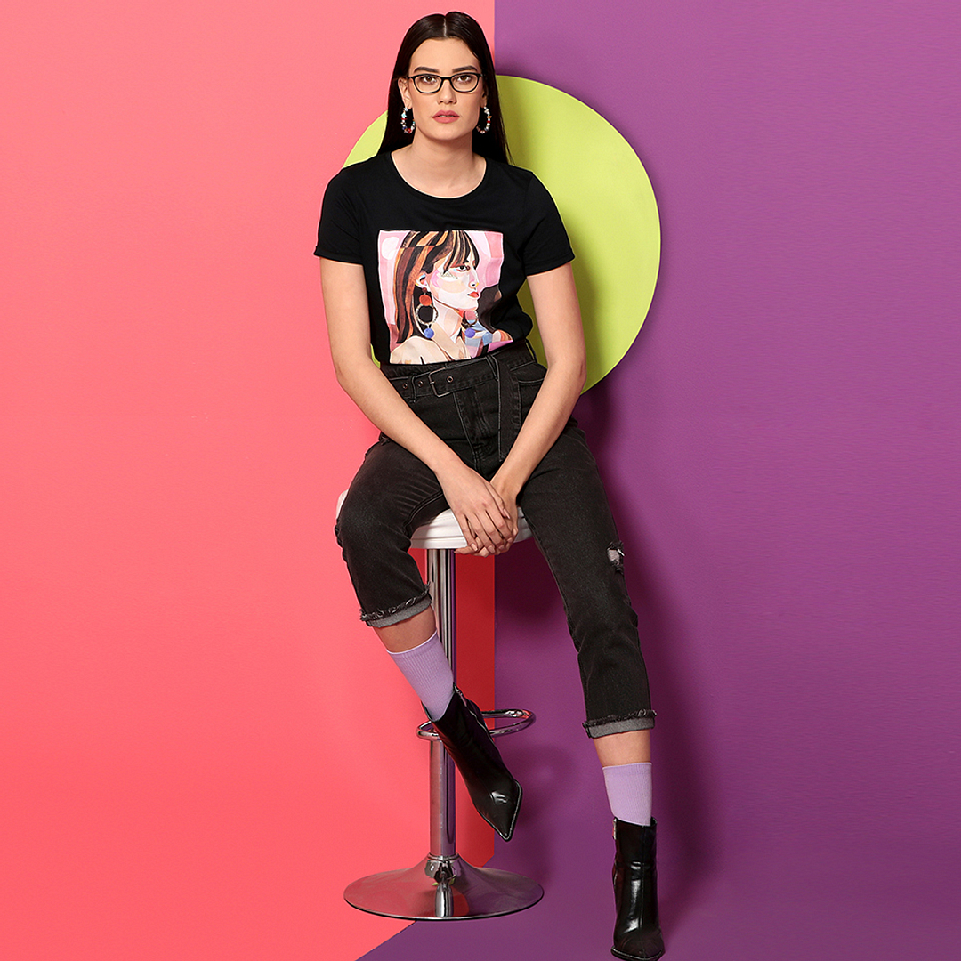 Lenskart Air Black Full Rim Cat Eye right side