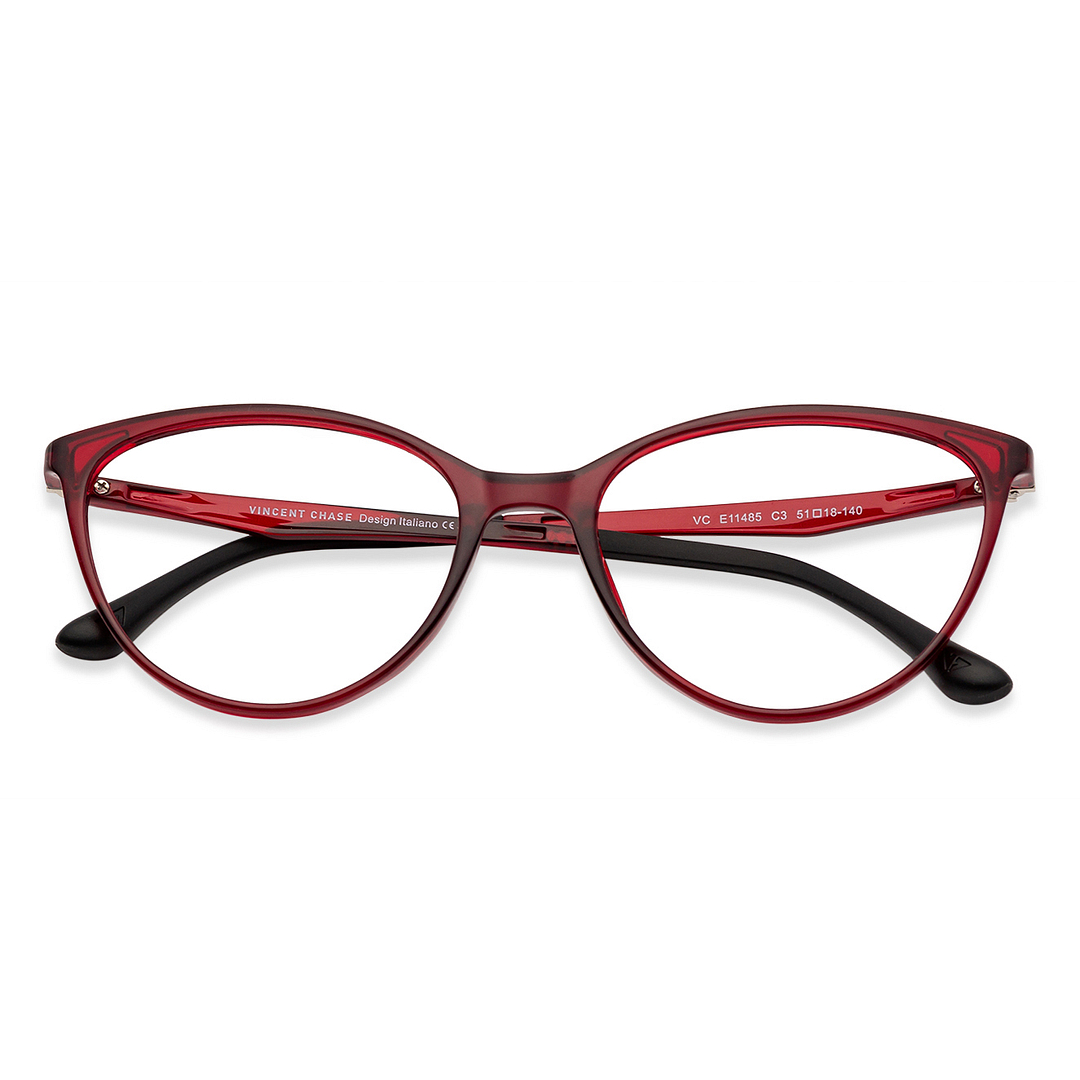 Lenskart Air Online Red Full Rim Cat Eye left side