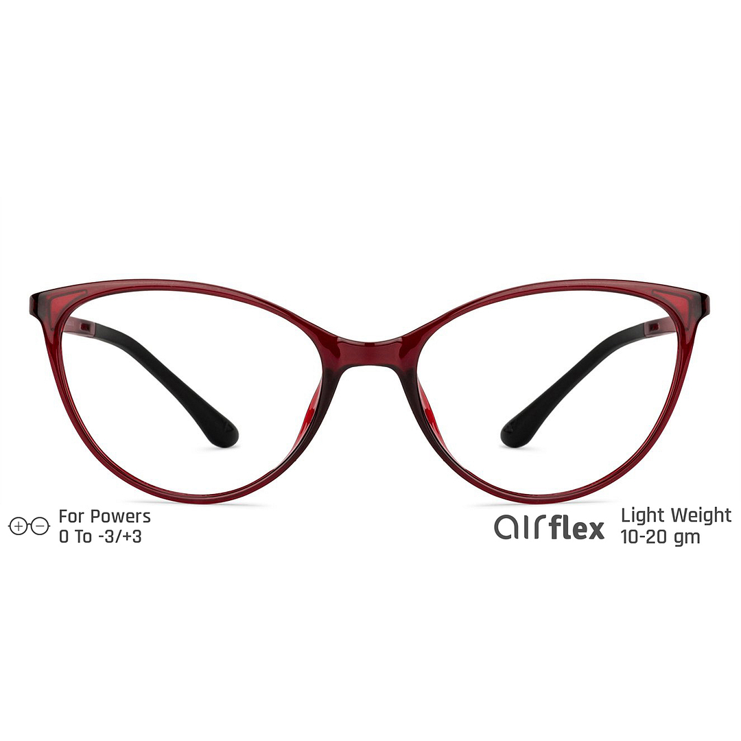 Lenskart Air Online Red Full Rim Cat Eye left side
