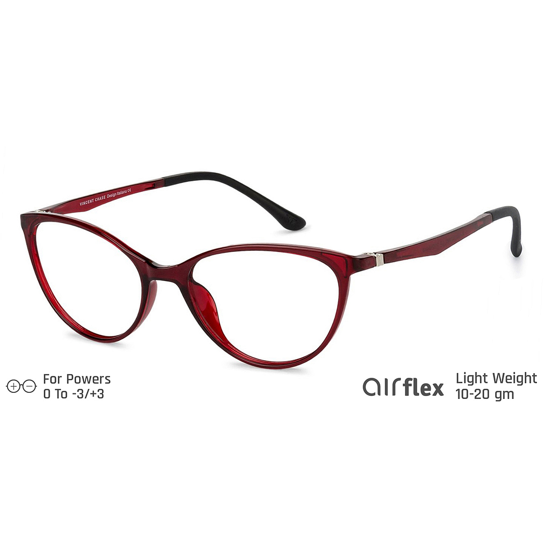 Lenskart Air Online Red Full Rim Cat Eye left side