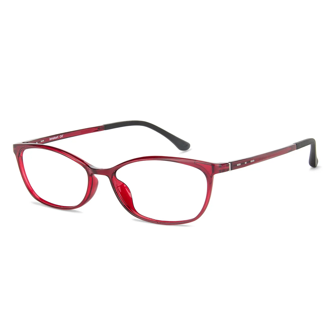 Lenskart Air Online Red Full Rim Cat Eye left side
