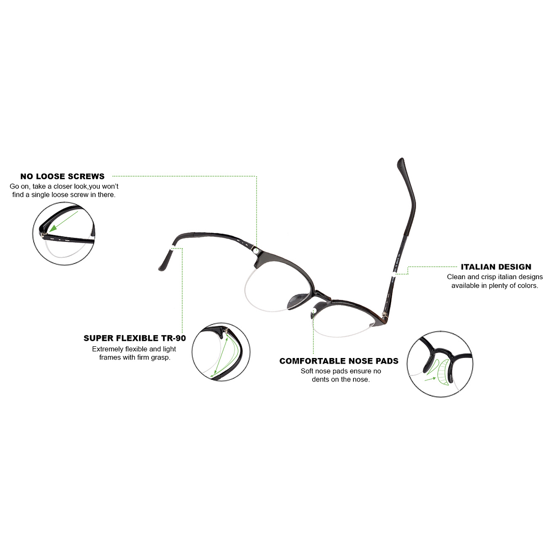 Lenskart Air Online Black Half Rim Round left side