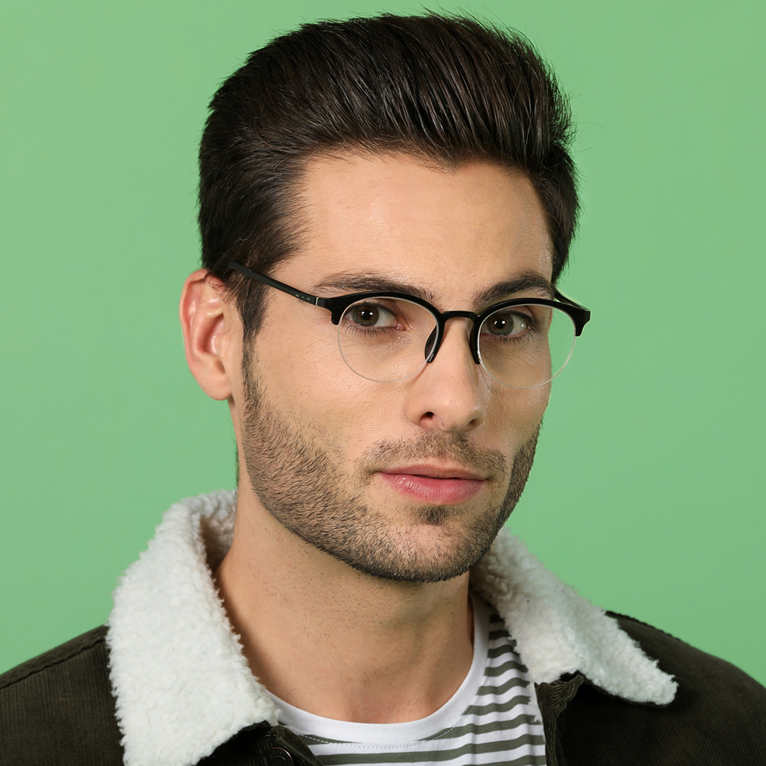 Lenskart Air Online Black Half Rim Round right side