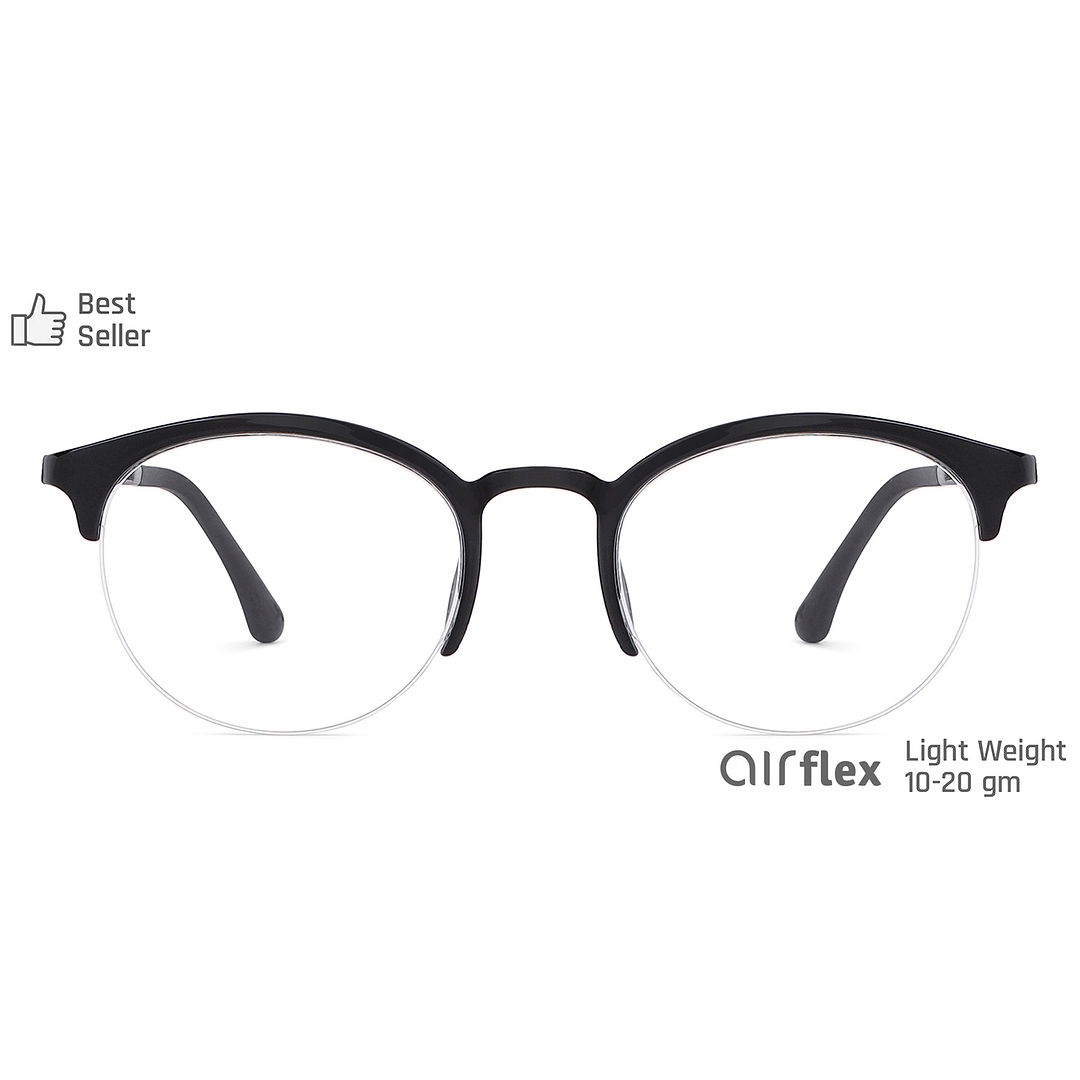 Lenskart Air Online Black Half Rim Round left side
