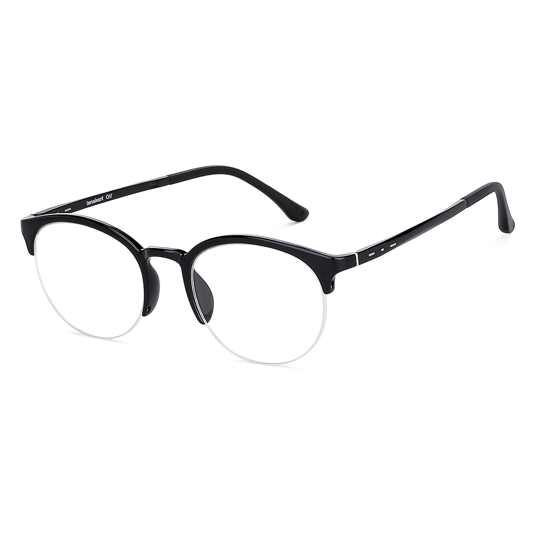 Lenskart Air Online Black Half Rim Round left side