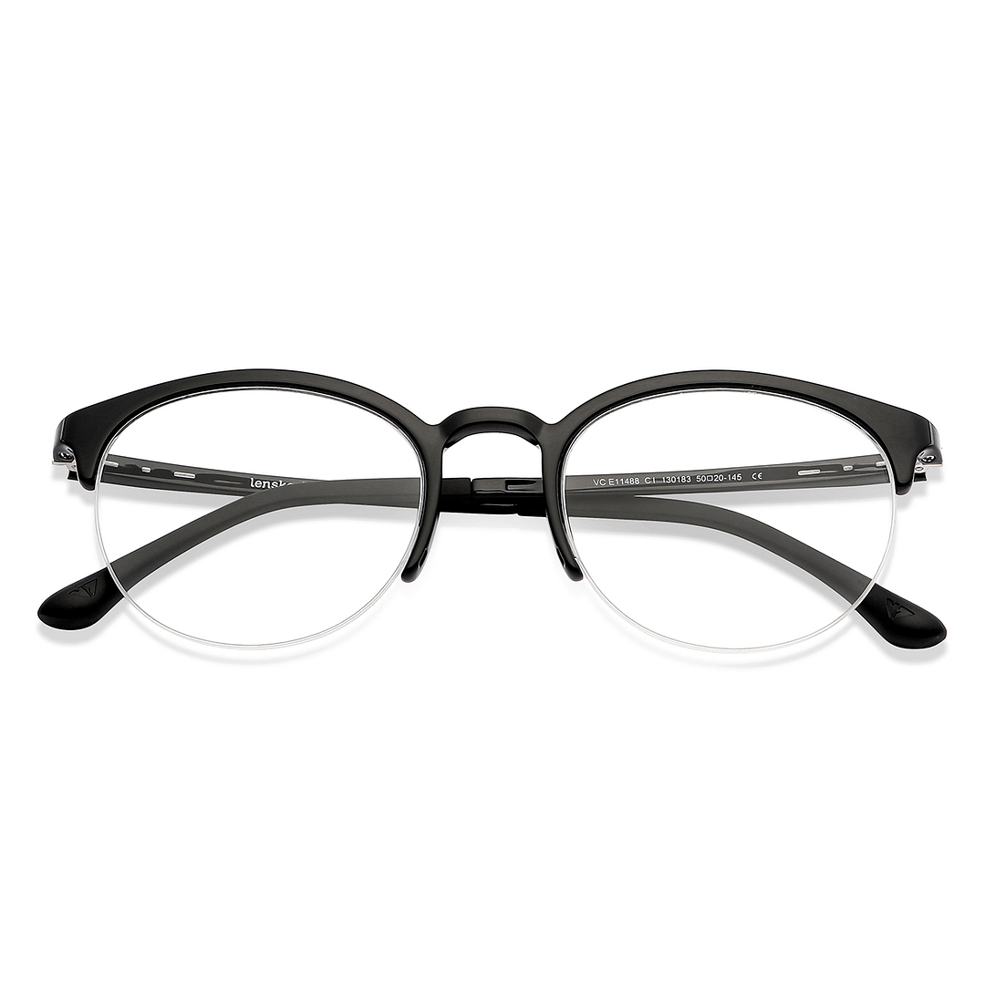 Lenskart Air Online Black Half Rim Round right side