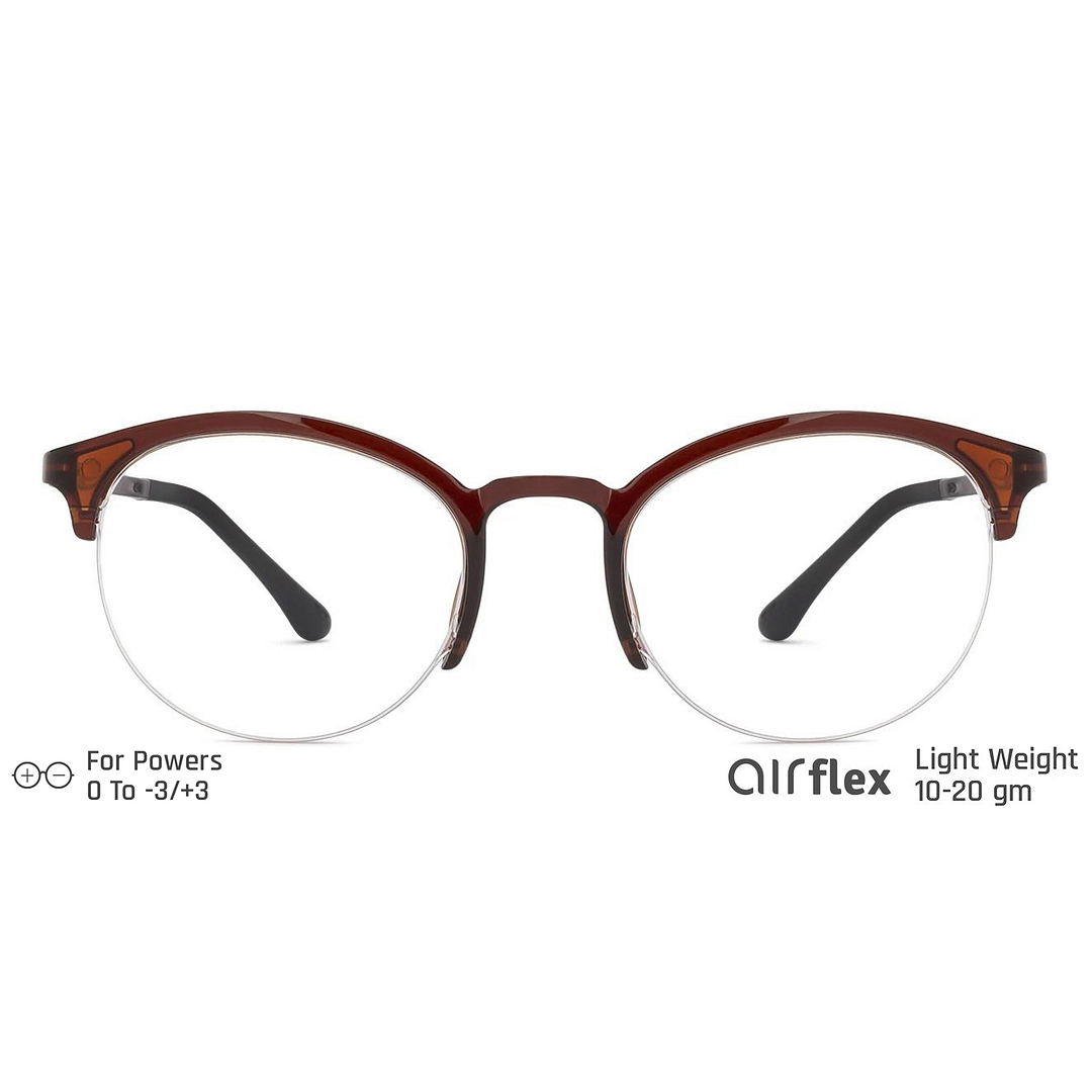 Lenskart Air Online Red Half Rim Round left side