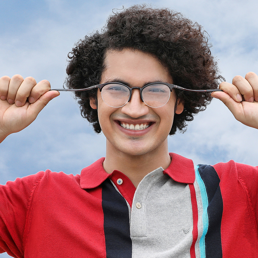 Lenskart Air Online Red Half Rim Round right side