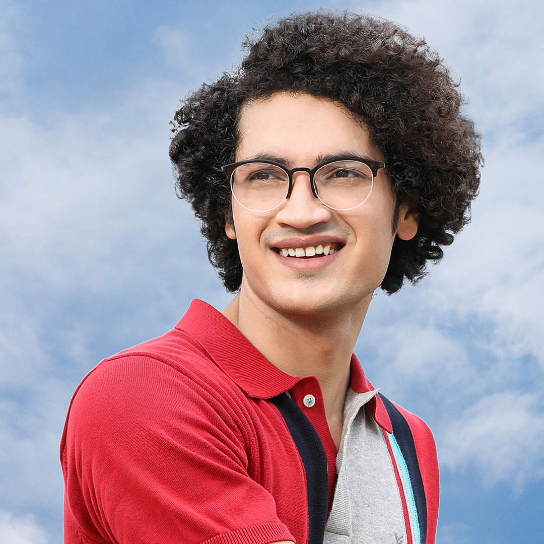 Lenskart Air Online Red Half Rim Round left side