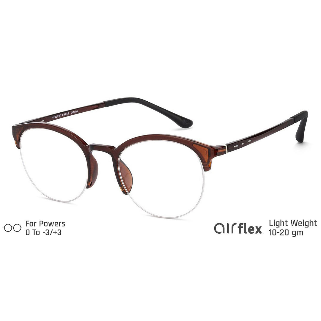 Lenskart Air Online Red Half Rim Round left side