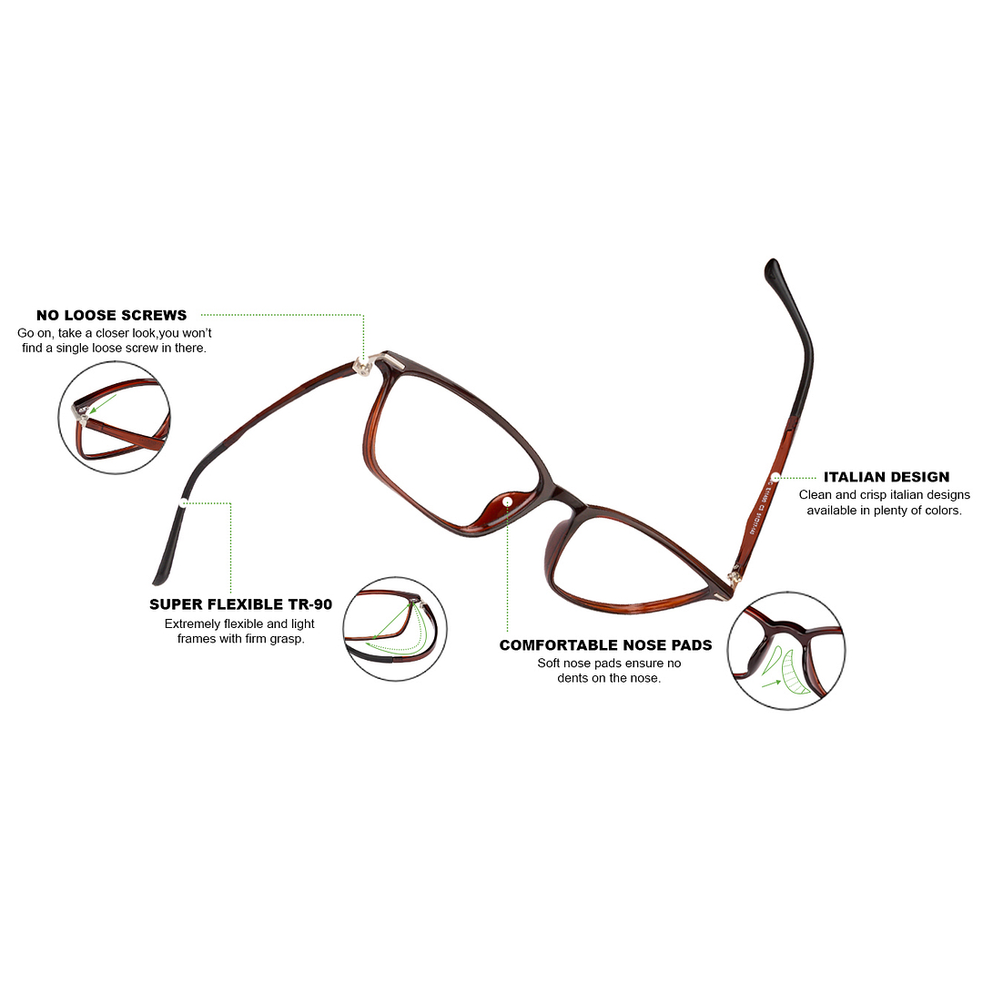 Lenskart Air Online Light Brown Full Rim Rectangle left side