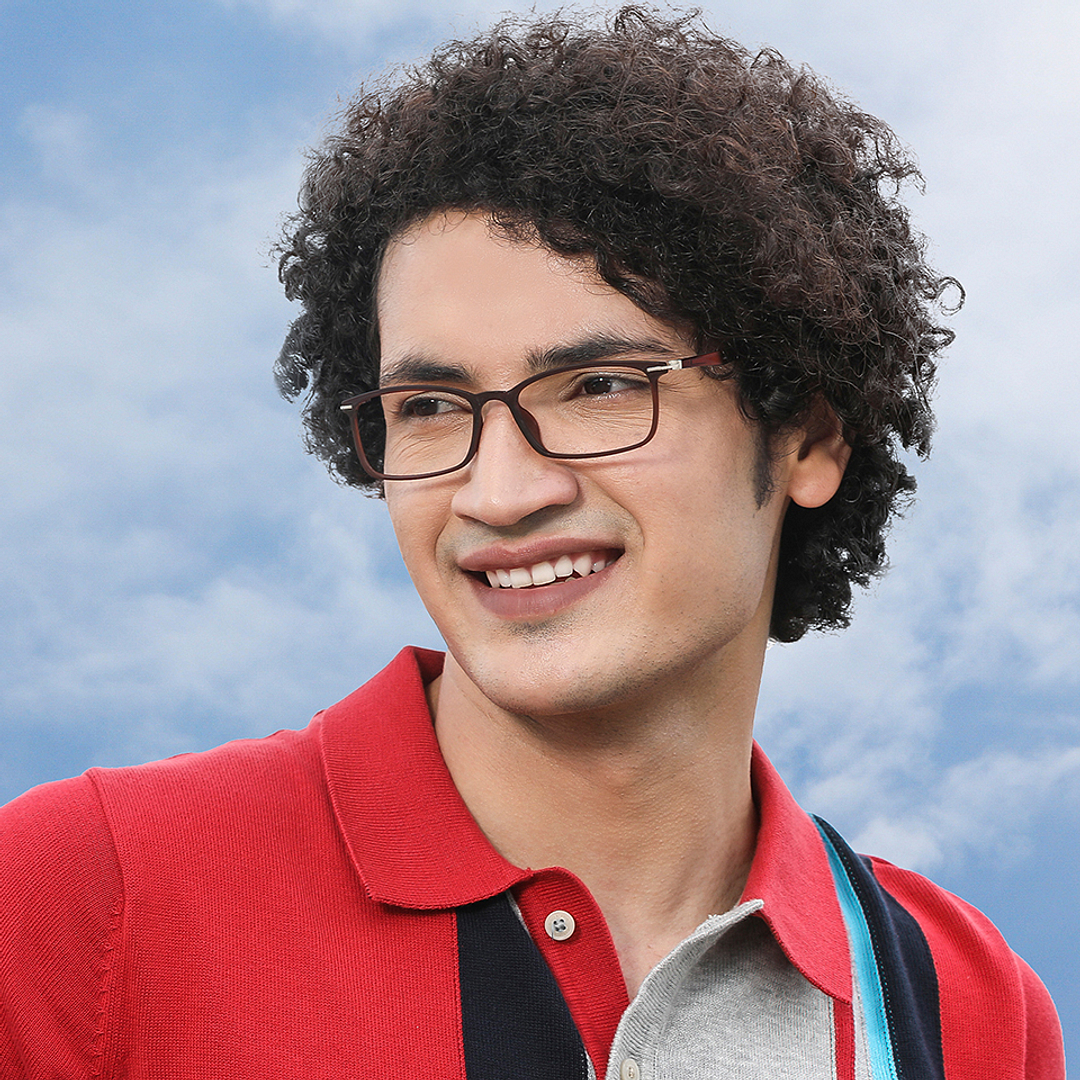 Lenskart Air Online Light Brown Full Rim Rectangle left side