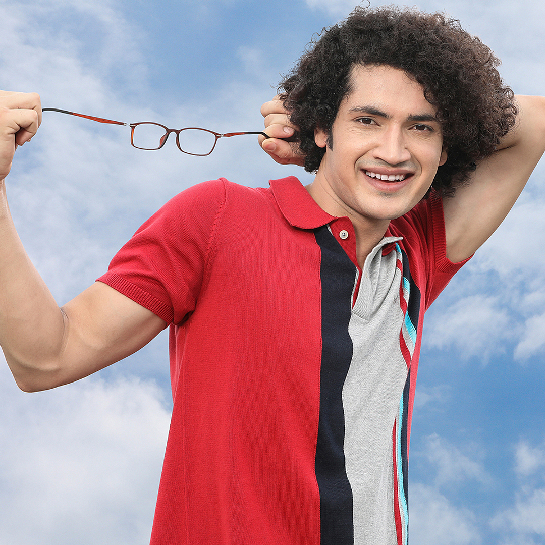 Lenskart Air Online Light Brown Full Rim Rectangle right side