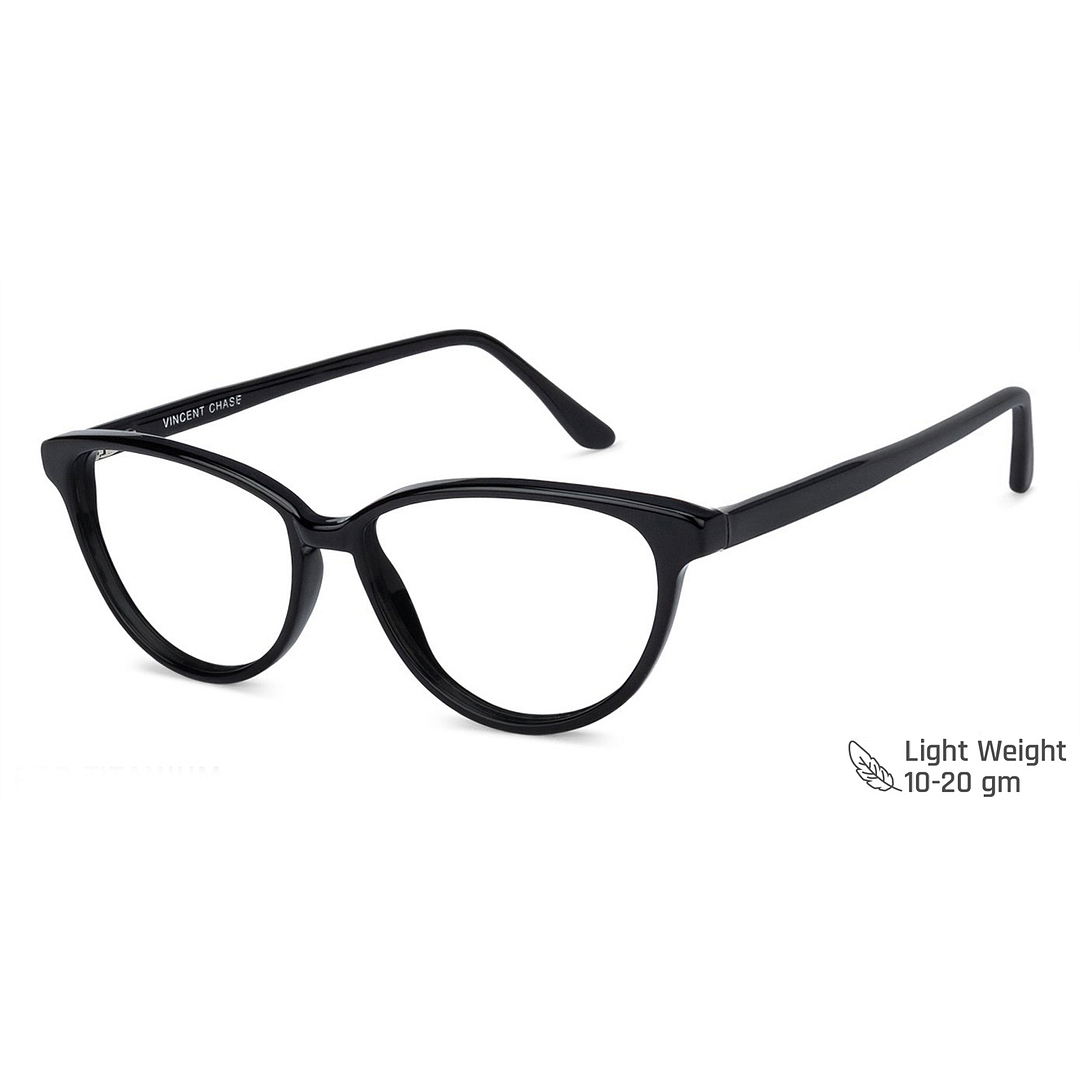 Vincent Chase Online Black Full Rim Cat Eye left side