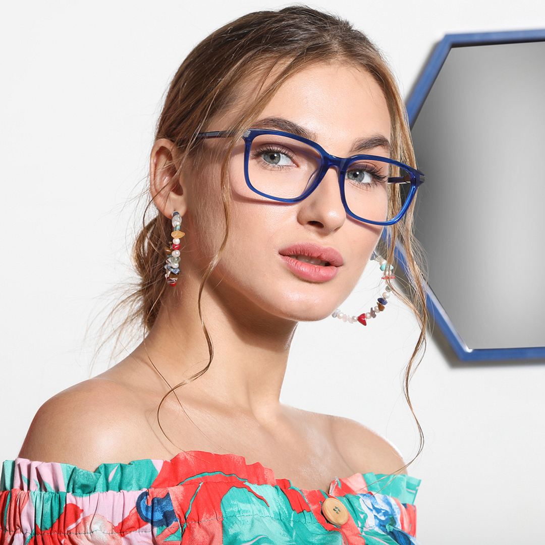 Vincent Chase Online Blue Transparent Full Rim Square left side
